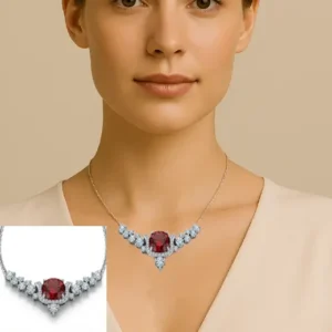LIVHL Garnet Luxury Jewelry Set